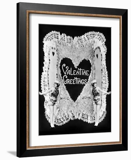 Two Women Posing on Valentine-null-Framed Photo