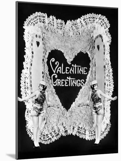 Two Women Posing on Valentine-null-Mounted Photo