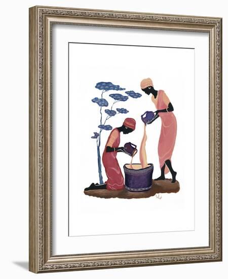 Two Women Pouring-Judy Mastrangelo-Framed Giclee Print