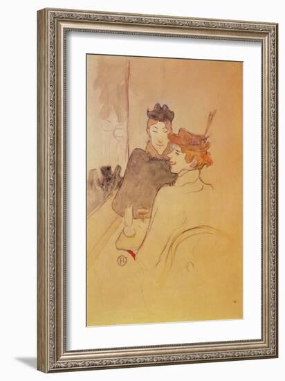 Two Women Sitting in a Cafe-Henri de Toulouse-Lautrec-Framed Giclee Print