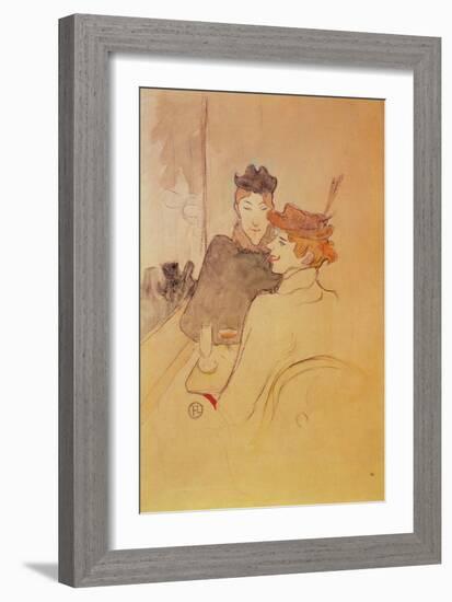 Two Women Sitting in a Cafe-Henri de Toulouse-Lautrec-Framed Giclee Print