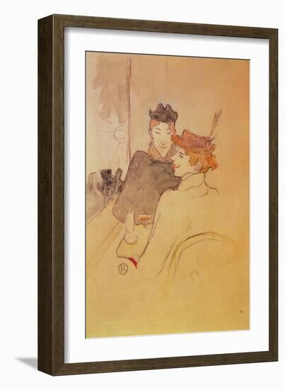 Two Women Sitting in a Cafe-Henri de Toulouse-Lautrec-Framed Giclee Print