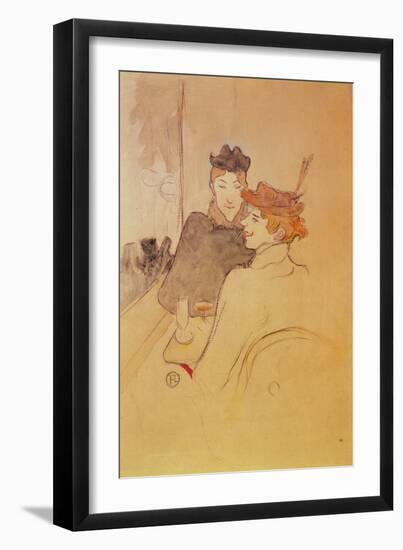 Two Women Sitting in a Cafe-Henri de Toulouse-Lautrec-Framed Giclee Print