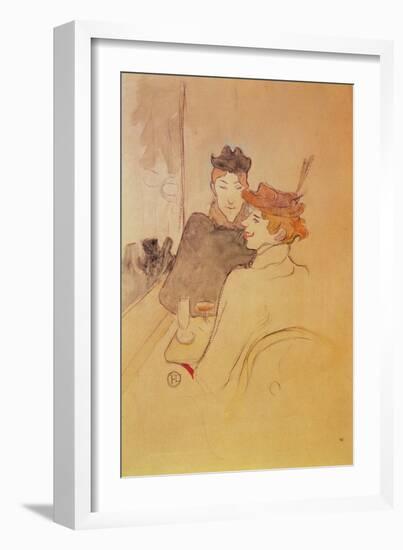 Two Women Sitting in a Cafe-Henri de Toulouse-Lautrec-Framed Giclee Print