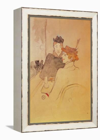 Two Women Sitting in a Cafe-Henri de Toulouse-Lautrec-Framed Premier Image Canvas