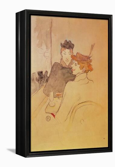 Two Women Sitting in a Cafe-Henri de Toulouse-Lautrec-Framed Premier Image Canvas