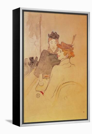 Two Women Sitting in a Cafe-Henri de Toulouse-Lautrec-Framed Premier Image Canvas