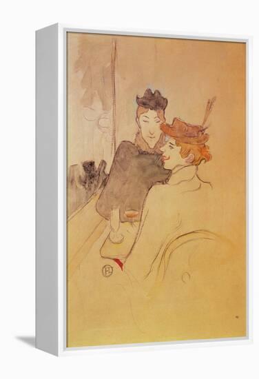 Two Women Sitting in a Cafe-Henri de Toulouse-Lautrec-Framed Premier Image Canvas