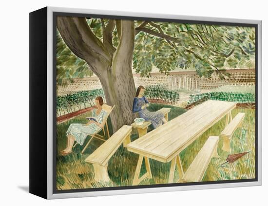 Two Women Sitting in a Garden, 1933-Eric Ravilious-Framed Premier Image Canvas