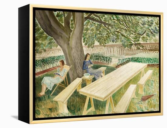 Two Women Sitting in a Garden, 1933-Eric Ravilious-Framed Premier Image Canvas