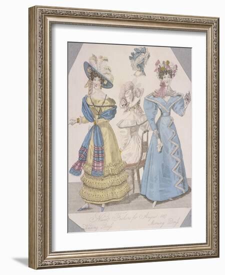 Two Women Wearing Walking Dress and Morning Dress, 1827-Jules David-Framed Giclee Print