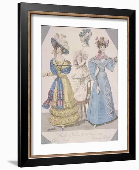 Two Women Wearing Walking Dress and Morning Dress, 1827-Jules David-Framed Giclee Print