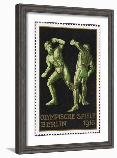 Two Wrestlers. Germany 1916 Berlin Olympic Games Poster Stamp, Unused-null-Framed Giclee Print