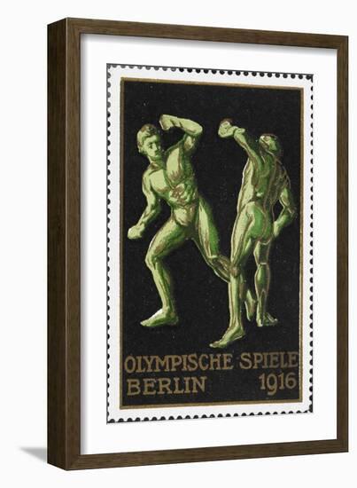 Two Wrestlers. Germany 1916 Berlin Olympic Games Poster Stamp, Unused--Framed Giclee Print