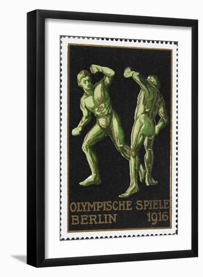 Two Wrestlers. Germany 1916 Berlin Olympic Games Poster Stamp, Unused-null-Framed Giclee Print