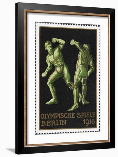 Two Wrestlers. Germany 1916 Berlin Olympic Games Poster Stamp, Unused-null-Framed Giclee Print