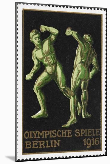 Two Wrestlers. Germany 1916 Berlin Olympic Games Poster Stamp, Unused-null-Mounted Giclee Print