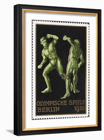 Two Wrestlers. Germany 1916 Berlin Olympic Games Poster Stamp, Unused-null-Framed Giclee Print