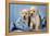 Two Yellow Labrador Puppies in Jeans-null-Framed Premier Image Canvas