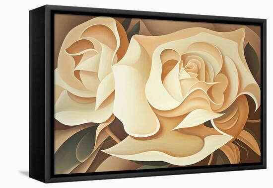 Two Yellow Roses-Lea Faucher-Framed Stretched Canvas