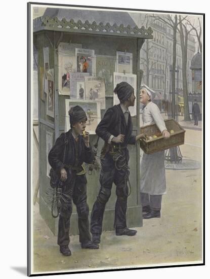 Two Young Chimney Sweeps Stealing Cakes from a Baker's Basket-Paul Charles Chocarne-moreau-Mounted Giclee Print