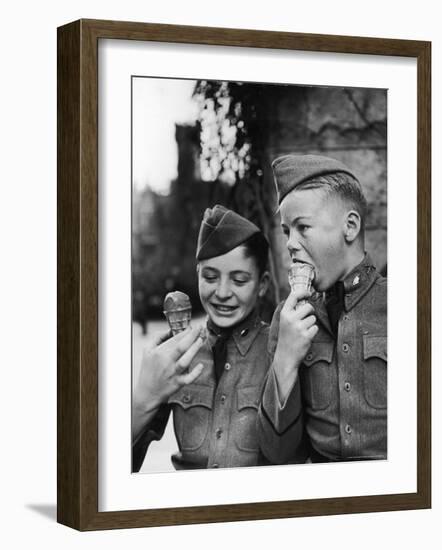 Two Young Culver Students Enjoying Ice Cream, Culver Academy, c.1939-Alfred Eisenstaedt-Framed Photographic Print