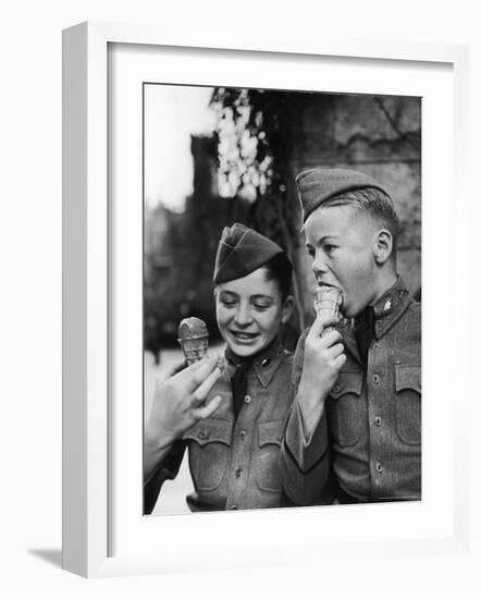 Two Young Culver Students Enjoying Ice Cream, Culver Academy, c.1939-Alfred Eisenstaedt-Framed Photographic Print