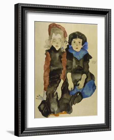 Two Young Girls, 1911-Egon Schiele-Framed Giclee Print