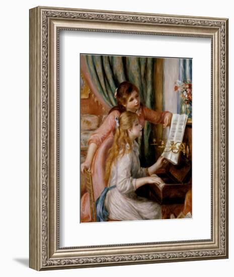 Two Young Girls at the Piano-Pierre-Auguste Renoir-Framed Art Print