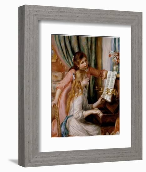 Two Young Girls at the Piano-Pierre-Auguste Renoir-Framed Art Print