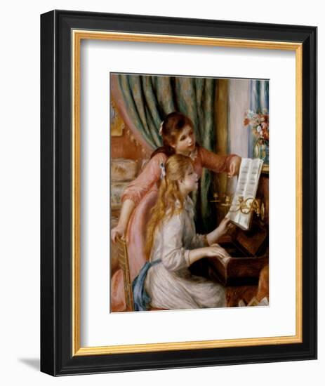 Two Young Girls at the Piano-Pierre-Auguste Renoir-Framed Art Print