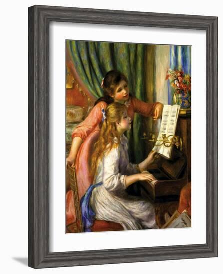 Two Young Girls at the Piano-Pierre-Auguste Renoir-Framed Art Print