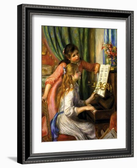 Two Young Girls at the Piano-Pierre-Auguste Renoir-Framed Art Print