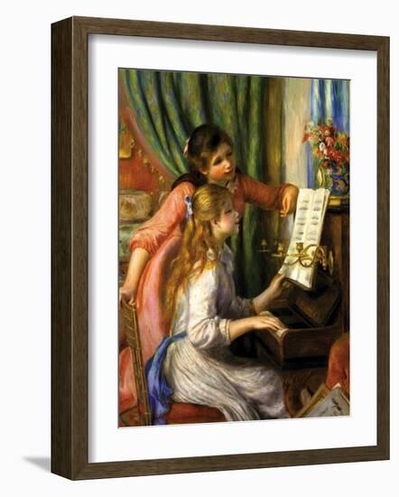 Two Young Girls at the Piano-Pierre-Auguste Renoir-Framed Art Print