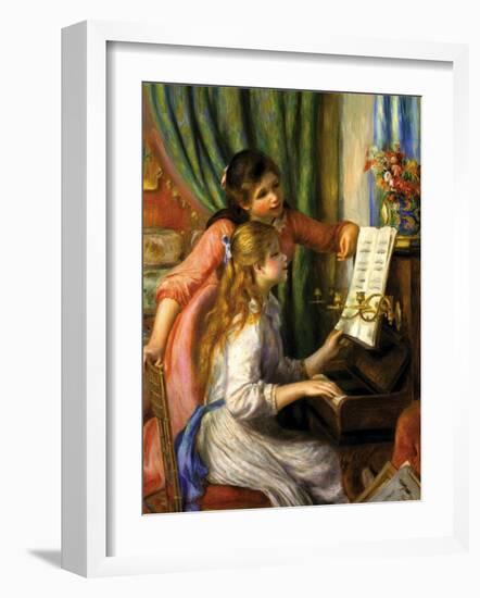 Two Young Girls at the Piano-Pierre-Auguste Renoir-Framed Art Print