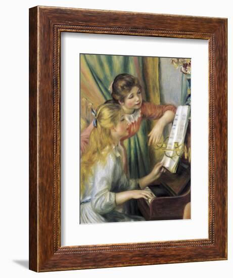 Two Young Girls at the Piano-Pierre-Auguste Renoir-Framed Art Print