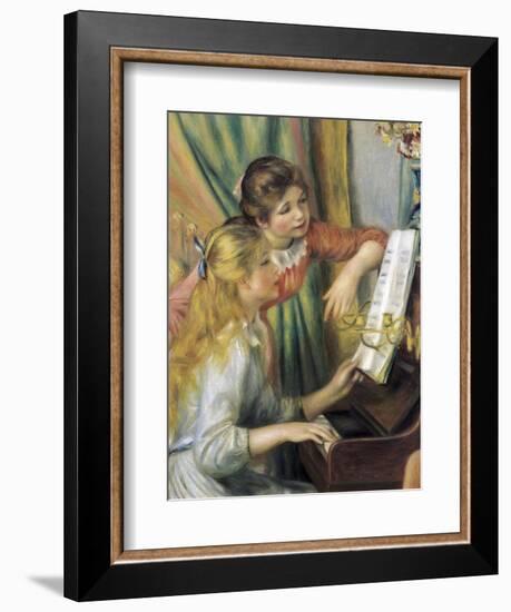 Two Young Girls at the Piano-Pierre-Auguste Renoir-Framed Art Print