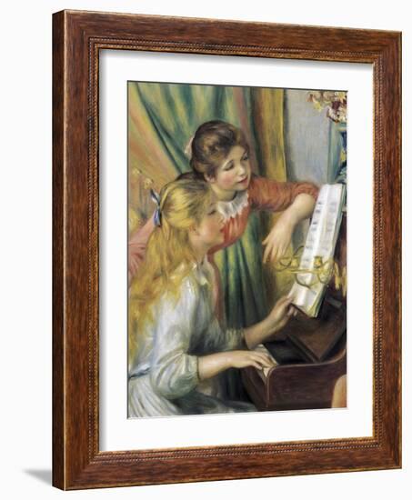 Two Young Girls at the Piano-Pierre-Auguste Renoir-Framed Art Print