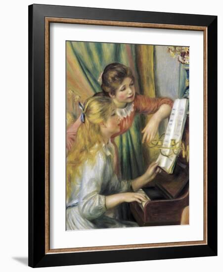 Two Young Girls at the Piano-Pierre-Auguste Renoir-Framed Art Print