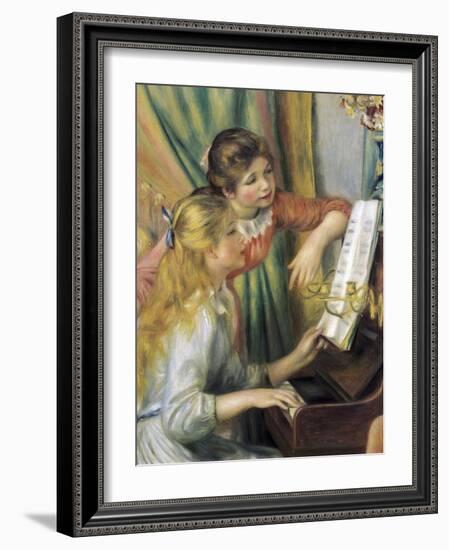 Two Young Girls at the Piano-Pierre-Auguste Renoir-Framed Art Print