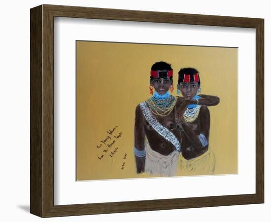 Two Young Girls from the Hamer People Ethiopia, 2015-Susan Adams-Framed Giclee Print