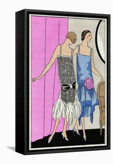 Two Young Ladies in Dresses by Molyneux-null-Framed Stretched Canvas