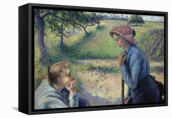 Two Young Peasant Women-Camille Pissarro-Framed Stretched Canvas