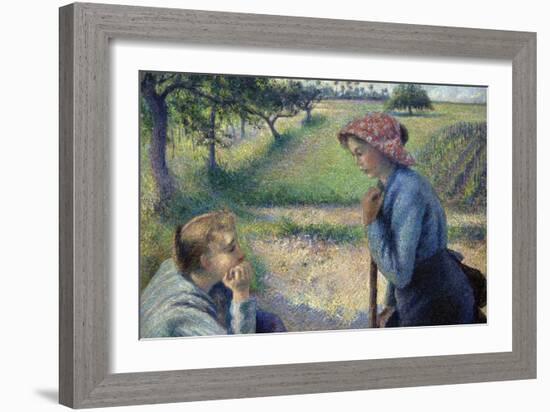 Two Young Peasant Women-Camille Pissarro-Framed Art Print