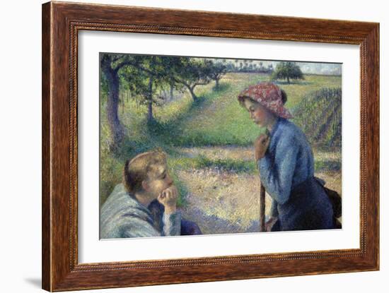 Two Young Peasant Women-Camille Pissarro-Framed Art Print