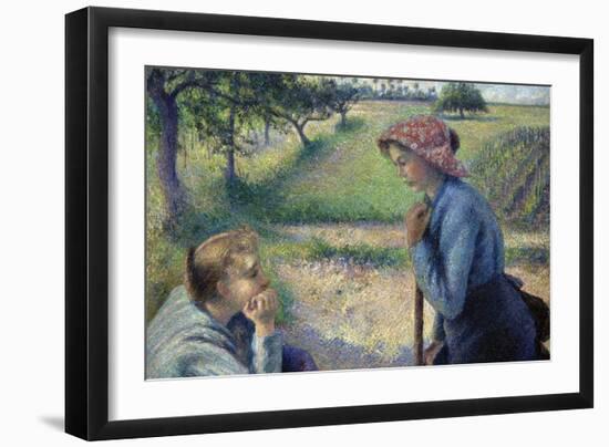 Two Young Peasant Women-Camille Pissarro-Framed Art Print