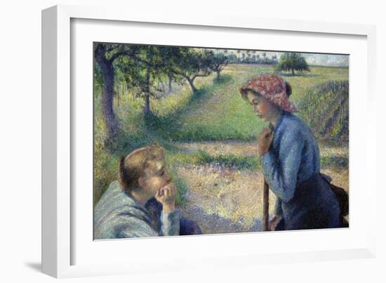 Two Young Peasant Women-Camille Pissarro-Framed Art Print