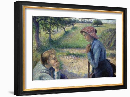 Two Young Peasant Women-Camille Pissarro-Framed Art Print