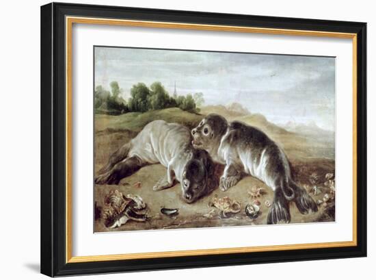 Two Young Seals on the Shore, circa 1650-Paul De Vos-Framed Giclee Print