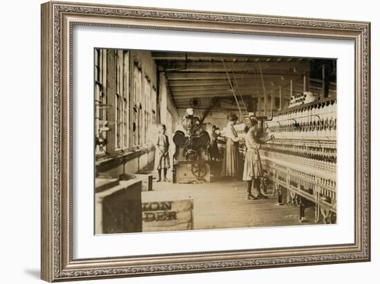 Two Young Spinners in Catawba Cotton Mills, Newton, North Carolina, 1908-Lewis Wickes Hine-Framed Photographic Print
